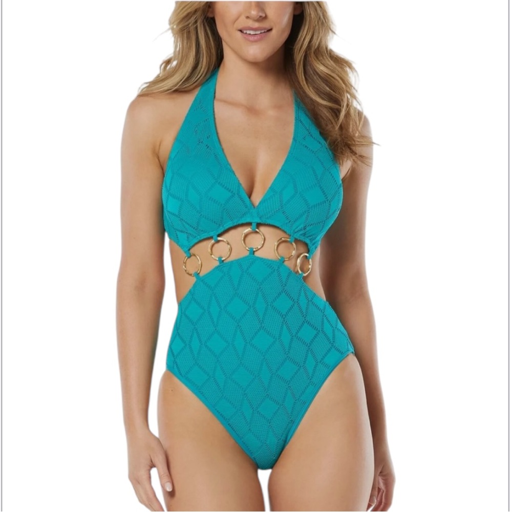 Vince Camuto Lagoon Ring And Eyelet Swimsuit
